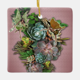 Succulente beeldschermen keramisch ornament