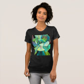 Succulente blauwe en groene woestijnkunst in de wa t-shirt (Voorkant volledig)