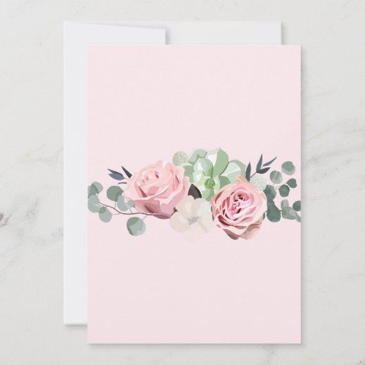 Succulente bloemen geometrische bruiloft uitnodigi kaart (Achterkant)