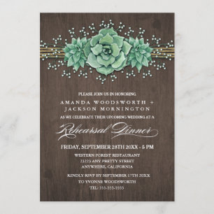 Succulente Bloemen repetitie diner uitnodigingen