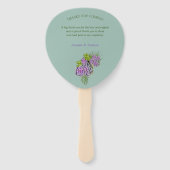 Succulente boeketten' voor een tuinbruiloft handwaaier (Achterkant)