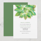 Succulente Bridal Shower Invitation, Waterverf Kaart (Voorkant / Achterkant)