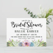 Succulente Bridal Shower Uitnodiging (Staand voorkant)