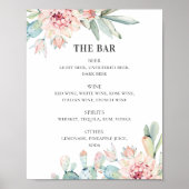 Succulente bruiloft. Drinken staaf met cactus-alco Poster (Voorkant)