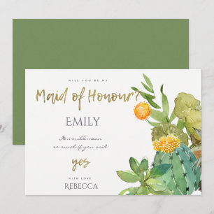 SUCCULENTE CACTUS BLOEMEN WATERVERF GETUIGE KAART