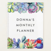 Succulente cactus waterverf planner (Voorkant)