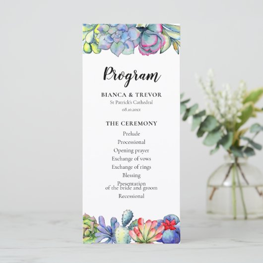 Succulente cactus waterverf programma (Staand voorkant)