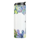 Succulente cactus waterverf thermosbeker (Gedraaid links)