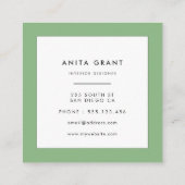 Succulente cactus waterverf vierkante visitekaartje (Achterkant)