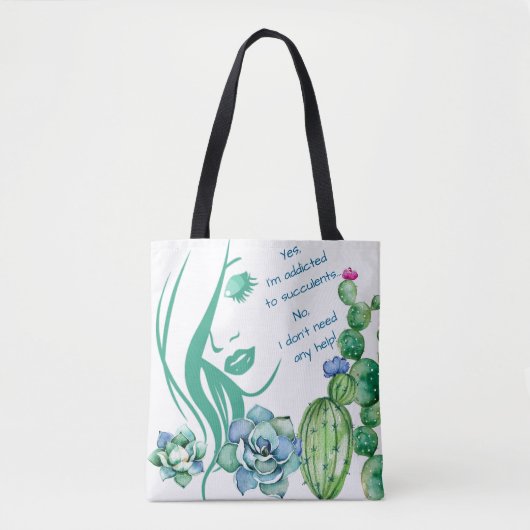 Succulente Canvas tas (Voorkant)