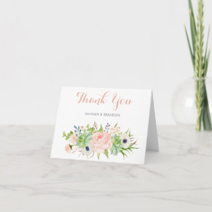Succulente dankt Bloemen van de cactus u kaardt Bedankkaart