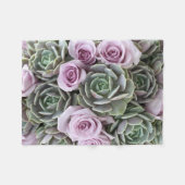 Succulente Echeverias en Rozen Vluchten Blanket Fleece Deken (Voorkant (Horizontaal))