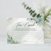 Succulente eucalyptusgoud lijst Tijd Capsule Kaart (Staand voorkant)