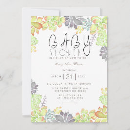 Succulente gelukzaligheid Waterverf | Baby shower  Kaart