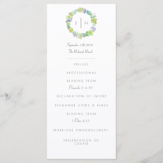 Succulente gelukzaligheid Waterverf | INITIAAL | P Programma (Voorkant)