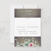 Succulente Greenery en roze Flowers Wedding RSVP (Voorkant)