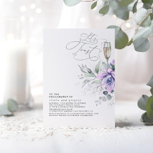 Succulente Greenery Silver Leaves Engagement Party Kaart