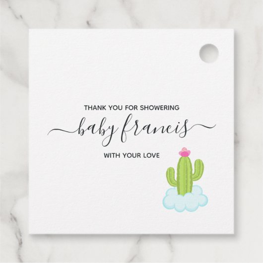 Succulente hemel: kijk hoe ik Baby shower groei Bedankjes Labels (Achterkant)
