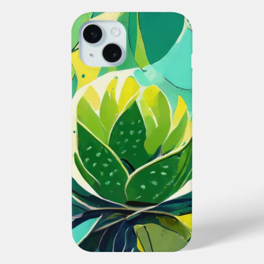 Succulente planten in groen en geel Case-Mate iPhone case (Achterkant)