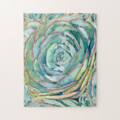 Succulente puzzel: Blauwe Roos Echeveria Legpuzzel (Verticaal)