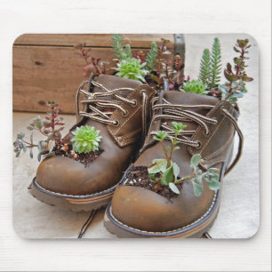 Succulente schoenen muismat