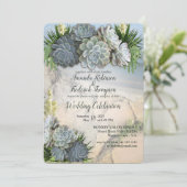 Succulente tinten van Bleke blues en huwelijksuitn Kaart (Staand voorkant)