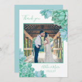 Succulente trouwfoto bedankt + met notitie (Voorkant / Achterkant)