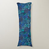 Succulente tuin in blauw lichaamskussen (Voorkant Verticaal)