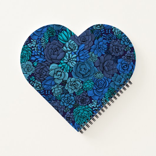 Succulente tuin in blauw notitieboek (Achterkant)