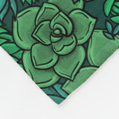 Succulente tuin in groen fleece deken (Hoek)