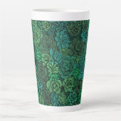 Succulente tuin in groen latte mok (Voorkant)