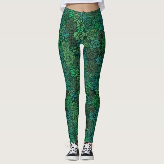 Succulente tuin in groen leggings (Voorkant)
