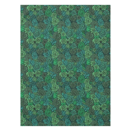 Succulente tuin in groen tafelkleed (Voorkant)