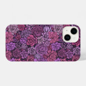 Succulente tuin in roze en violet iPhone hoesje (Achterkant horizontaal)