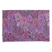 Succulente tuin in roze en violet kussensloop (Voorkant-Rechts)