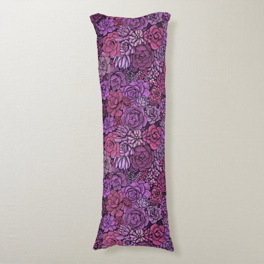 Succulente tuin in roze en violet lichaamskussen (Voorkant Verticaal)