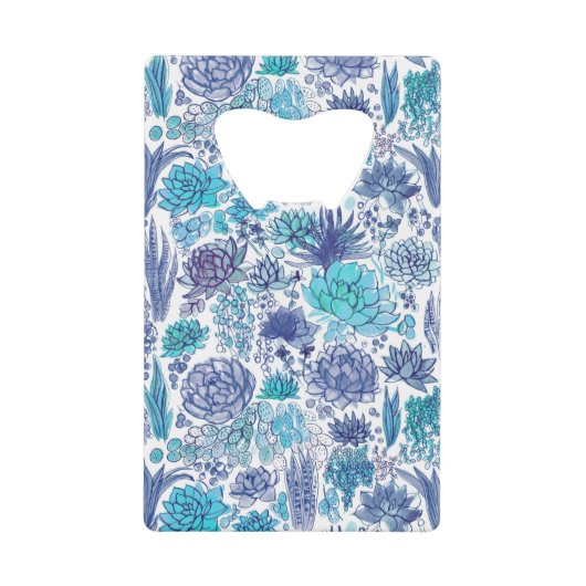 Succulente tuin kredietkaart flessenopener (Voorkant)