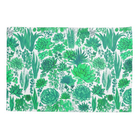 Succulente tuin kussensloop (Achterkant-Links)