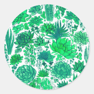 Succulente tuin ronde sticker