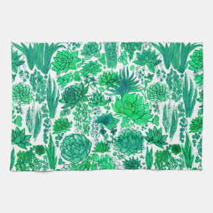Succulente tuin theedoek