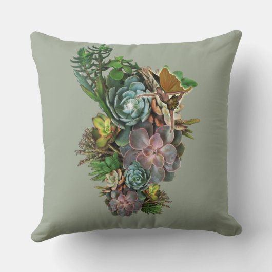 Succulente vorderingen kussen (Achterkant)