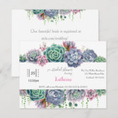 Succulente Waterverf Bridal Shower Invitation Feestdagenkaart (Voorkant / Achterkant)