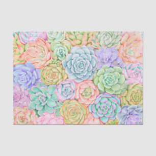 Succulente Waterverf Cute Colorful Pastel Tissuepapier