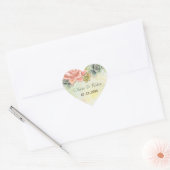 Succulente Waterverf Floral Hart Sticker (Envelop)