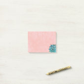 Succulente Waterverf op Blush Pink Lace Post-it® Notes (Op bureau)