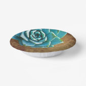 Succulente Waterverf Rustic Brown Papieren Kommen (Gebogen)