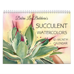Succulente Waterverven 12 maanden Kalender
