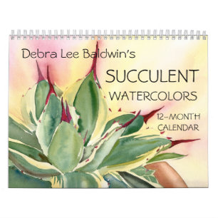 Succulente Waterverven 12 maanden Kalender