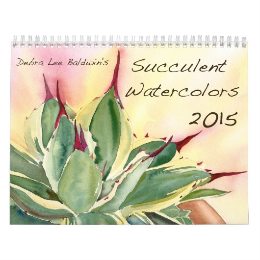 Succulente Waterverven 2015 van Debra Lee Baldwin Kalender (Hoes)