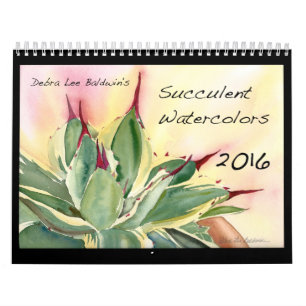 Succulente Waterverven 2016 van Debra Lee Baldwin Kalender